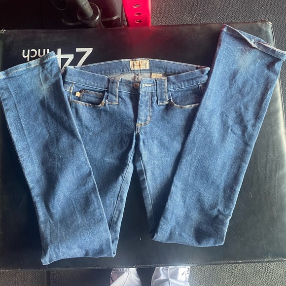 Vintage rare heart pocket patchwork super low rise Frankie B jeans size 2 - Picture 2 of 4